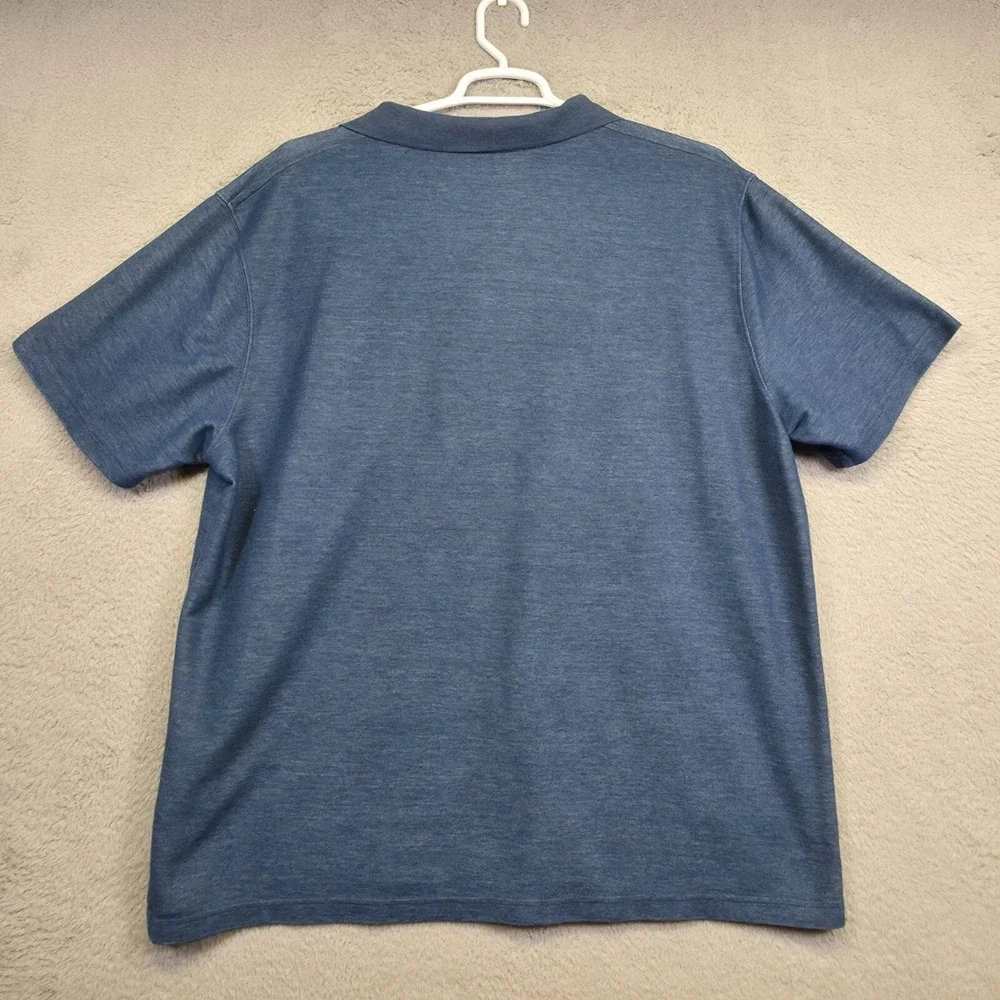 Carhartt Polo Shirt Mens 2XL Blue Loose Fit Midweight Pique Knit Workwear K570 - Picture 3 of 10